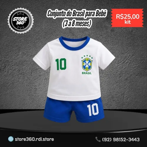 Conjunto do Brasil para Bebê (3 a 8 Meses)