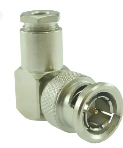 Kit 100 Unidades Conector KLC BNC Macho Angular 90 Graus 75 Ohms