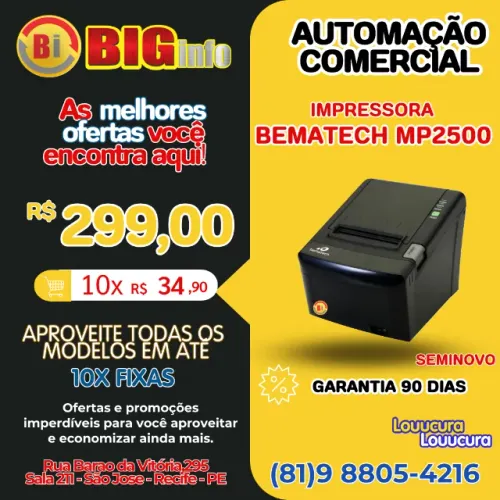 Impressora Termica de Cupom USB Bematech MP 2500 Th