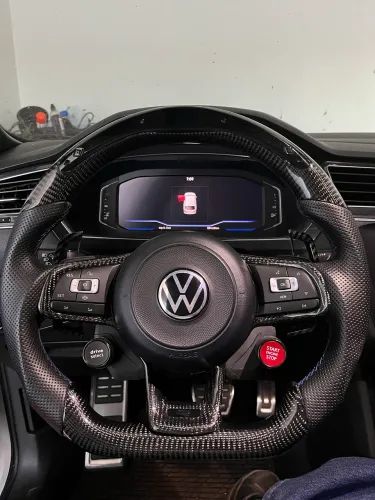 Volante Fibra de Carbono Shif Led VW