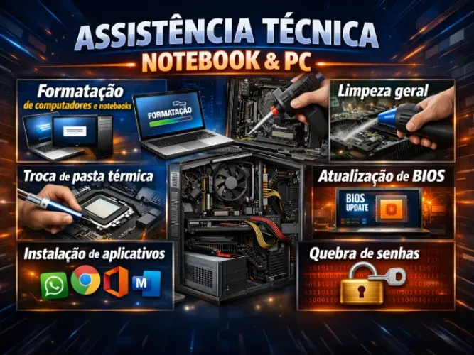 Formatação e Limpeza de PC e Notebook + Instalação de programas - Serviço Acessível