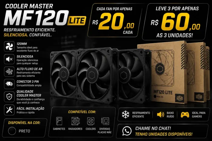 Cooler Master MF120 Lite 120mm ? FAN PRETA