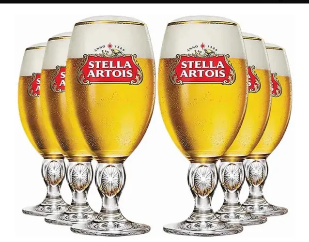 Kit Conjunto Taça Stella Artois Belgium, Taça de Vidro, Ruvolo 315ml 6pcs