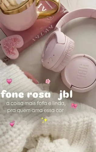 fone jbl rosa bluetooth e anti ruído