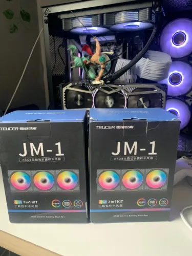 6 Cooler fans ARGB Teucer JM-1 3F+3R com controladora 