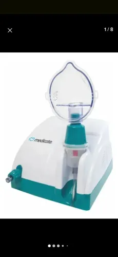 Inalador nebulizador Compressor Medicate MD1000 Bivolt Branco 10ml