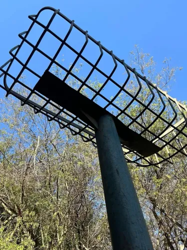 Lixeira antiga de ferro bruto com detalhes belíssimos 