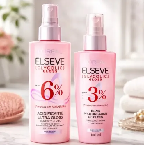 Kit Elseve Glycolic Gloss Acidificante e Serum Elixir Novos