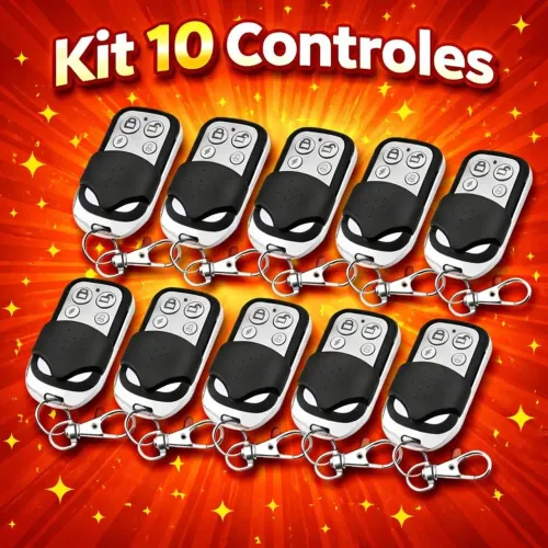 Kit 10 Controles Portão Automático 433Mhz Copiador
