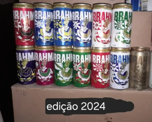 Coleção completa das latas das escolas de Samba 2024 da brahma incluindo a dourada