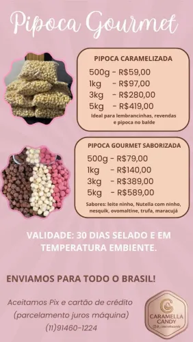 Pipocas gourmet
