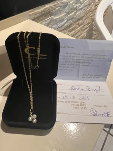 corrente Singapura com pingente em ouro 18k