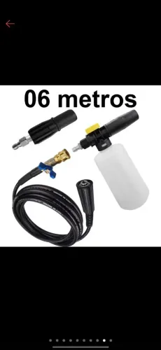 Kit Mangueira 06m Bico Curto Regulável Registro Engate Rápido Snow Foam