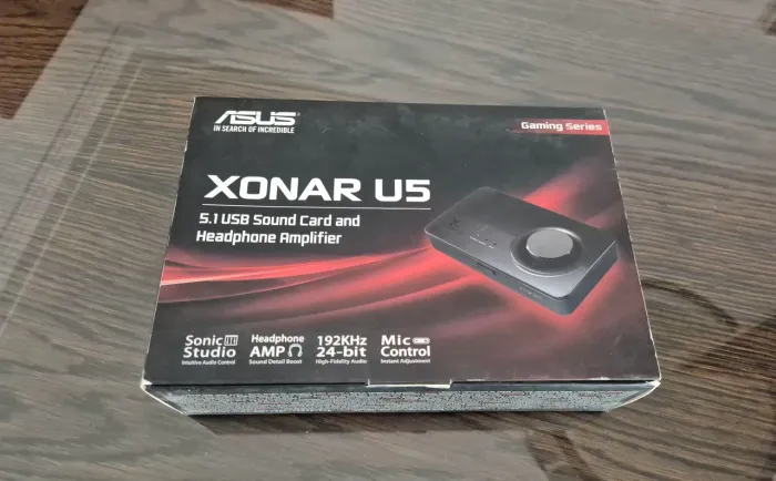 Placa de Som ASUS Xonar U5 USB 5.1 + Amplificador de Fone ? Na Caixa