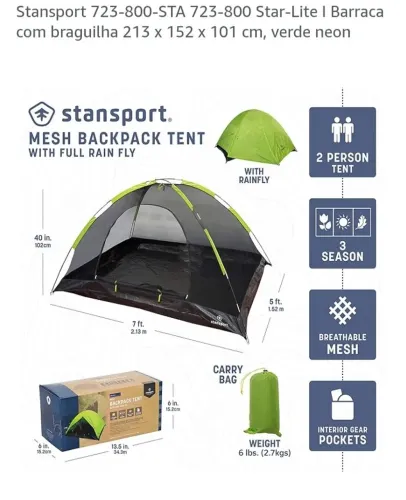 Barraca stansports americana nova $ 350