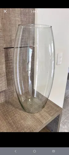 Vaso de vidro grande para folhagens e arranjos 