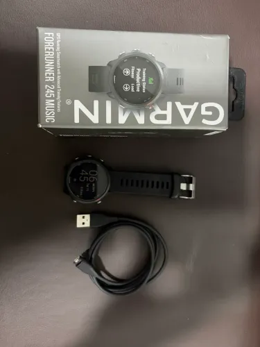 Garmin Forerunner 245 Music - Funcionando 100% (Vidro Avariado) + Caixa e cabo