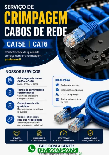 Serviço cabeamento redes CAT5e CAT6