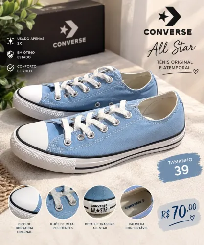 Tenis all star azul, em otimo estado