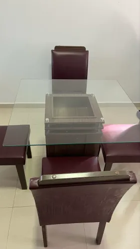 Conjunto Sala de Jantar Vidro 4 Cadeiras