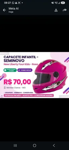 Capacete  infantil feminino 