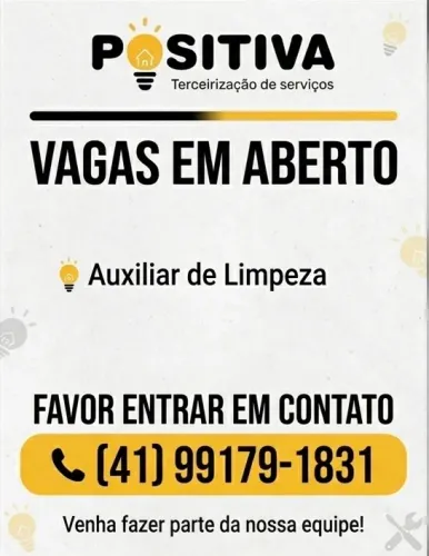 Vaga Auxiliar de serviços gerais 