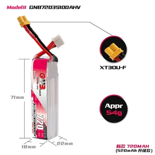 2x baterias LIHV GNB 3S 720mah 100c.