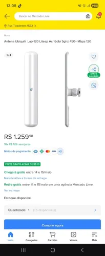 Antena Ubiquiti LAP-GPS LiteAP AC 5GHz 16dBi GPS Sync 450Mbps + 120mbps