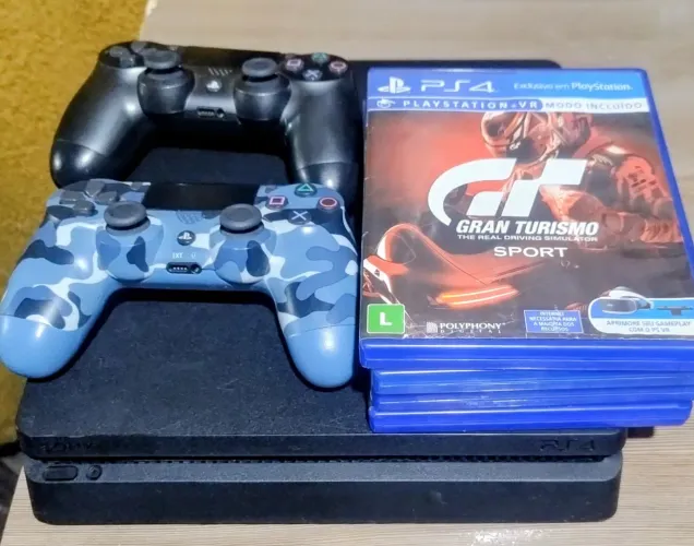 PlayStation 4 Slim/ 500 Gb/Completo/5 Jogos/ *