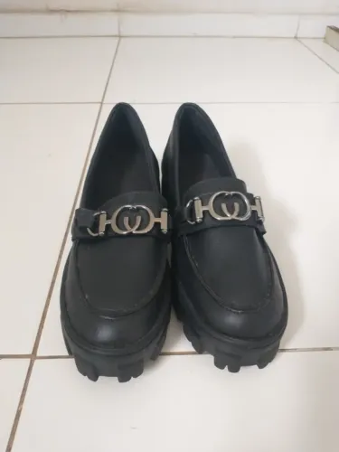 Sapato Mocassim Feminino Tratorado Preto