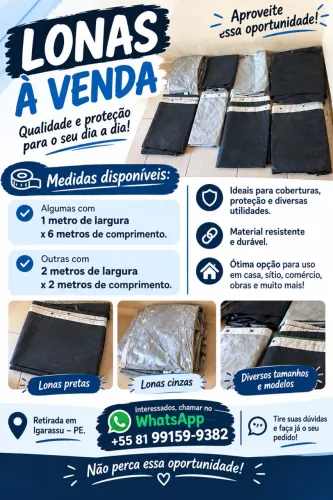 Lona para Cobertura - Ideal para Proteção contra Sol e Chuva