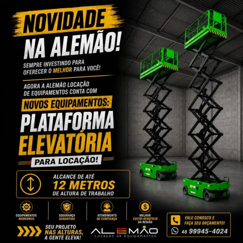Aluguel de Plataformas Elevatórias Tesoura
