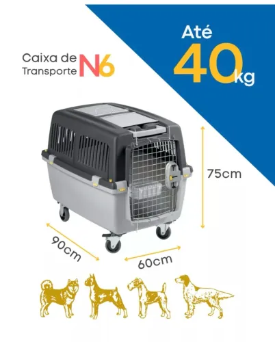 CAIXA DE TRANSPORTE PET N.6 CHALESCO GULLIVER ATÉ 40kg