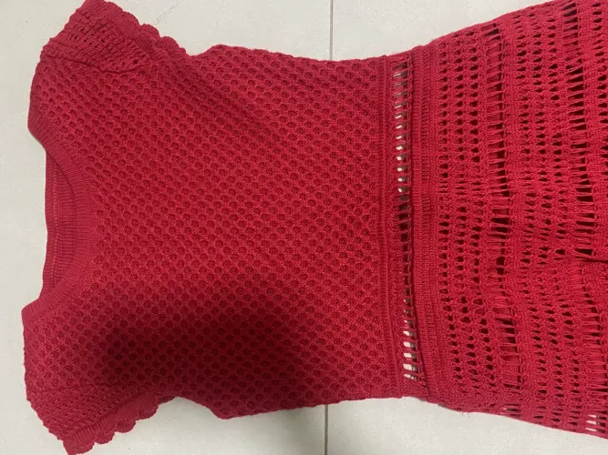 Vestido longo de crochê