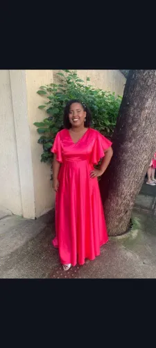 Vestido de festa pink seminovo