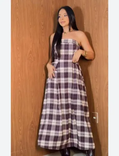 Vestido Viscose Xadrez