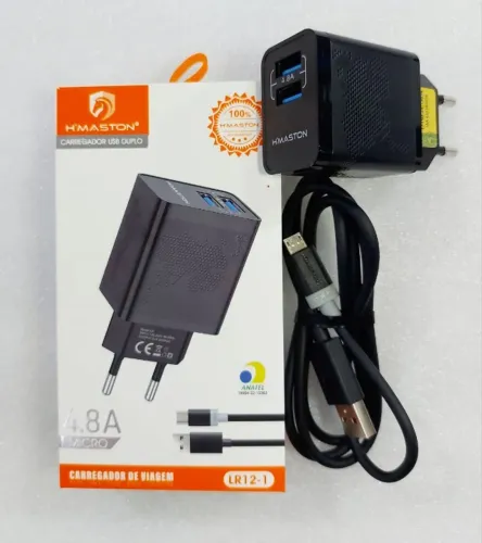 Carregador Celular V8(micro Usb) H'maston Turbo 2usb *ENTREGA GRÁTIS*