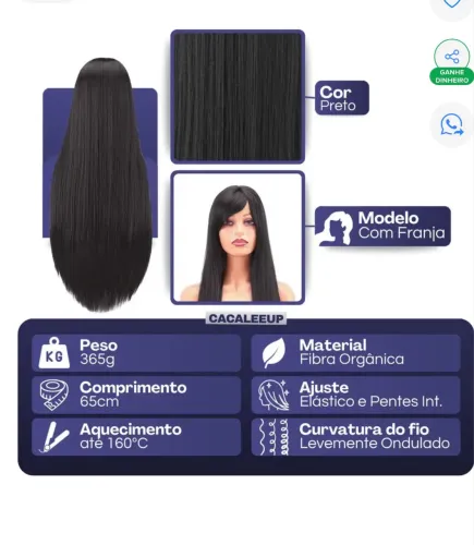 Peruca feminina 