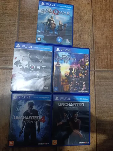 Lote 5 jogos ps4 / god of war / uncharted / ghost of tsushima