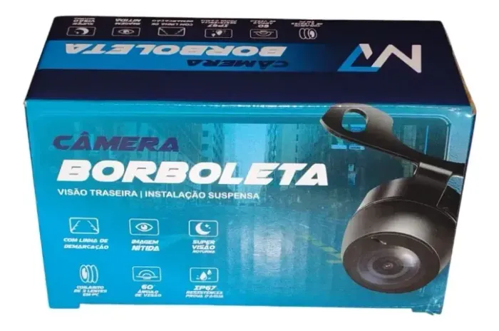 Câmera de Ré Automotiva M7 Tartaruga Hd Visão Noturna 130°