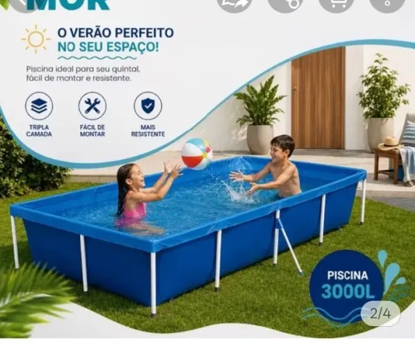 Piscina 3 mil litros reforçada pvc