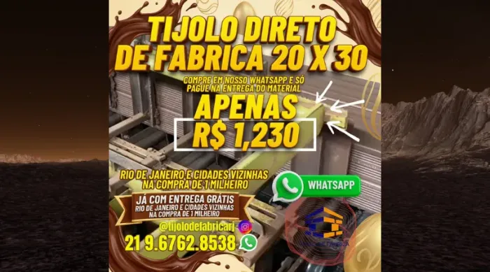 tijolo 10 furos 20x30 estoque completo 