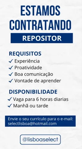 Vaga para Operador de Loja