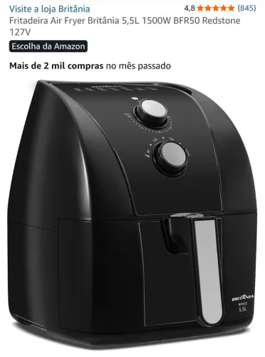Airfryer Britânia 5,5L Redstone 110V (Nova e Lacrada na Caixa)