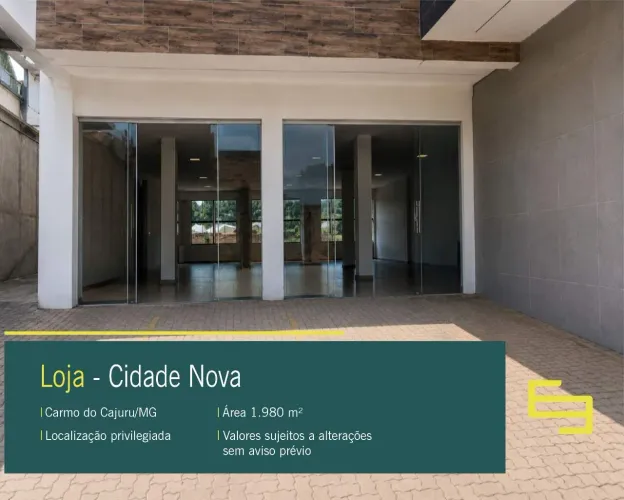 Loja para alugar no Bairro Cidade Nova em Carmo Do Cajuru/MG