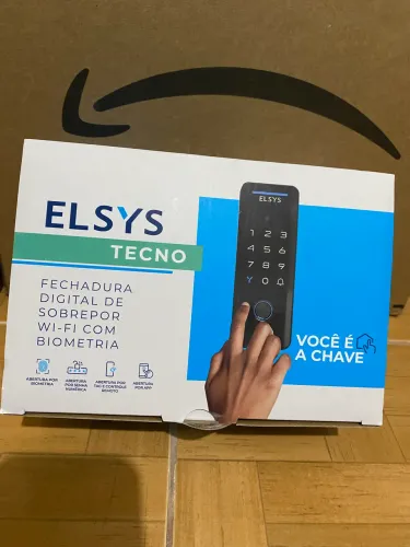 Fechadura Digital de Sobrepor, Abertura por senha ou tag, Tecno, Preta, DS4100V, Elsys