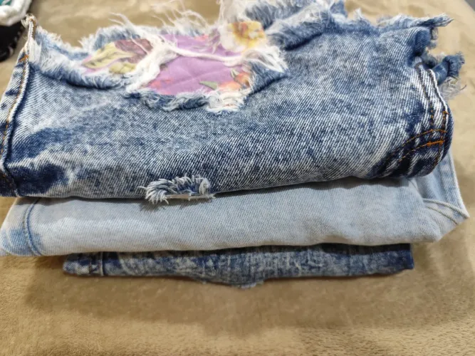 Lote com 3 shorts jeans feminino 38