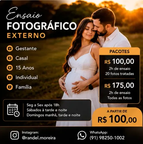 Ensaio Fotográfico Profissional | Casal, Gestante e 15 Anos