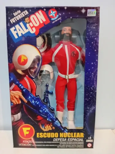 Brinquedo Boneco Falcon futurista vermelho