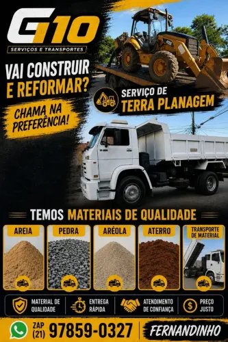 Faço serviços particular com máquina e caminhão